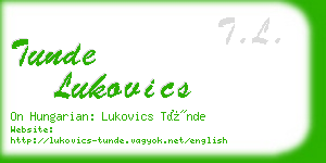 tunde lukovics business card